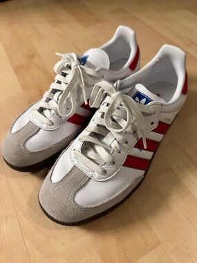 Adidas Samba OG White Better Scarlet Red Shoes / Mens 7 / Womens 8.5